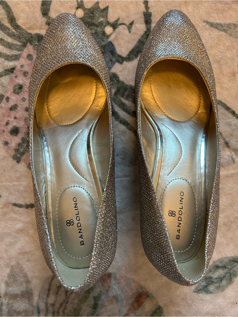 Bandolino Silver Glitter Low Heel Pumps - Picture 8 of 13